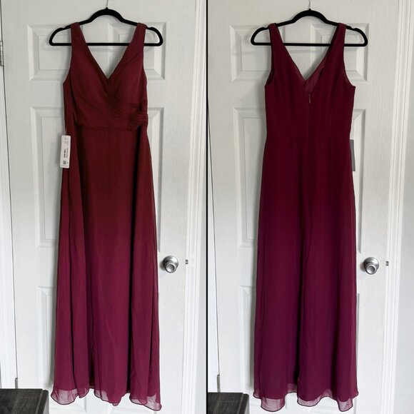NWT Azazie Nala Cabernet Bridesmaid Dress Cocktail Gown Wedding Guest Burgundy - Picture 5 of 7
